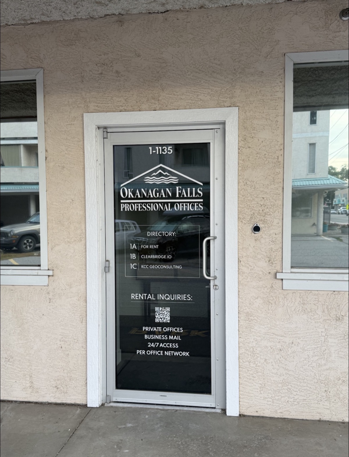 Front entrance with logo and tenant directory